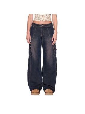 I.AM.GIA Dark Indigo Wide-Leg Cargo Jeans